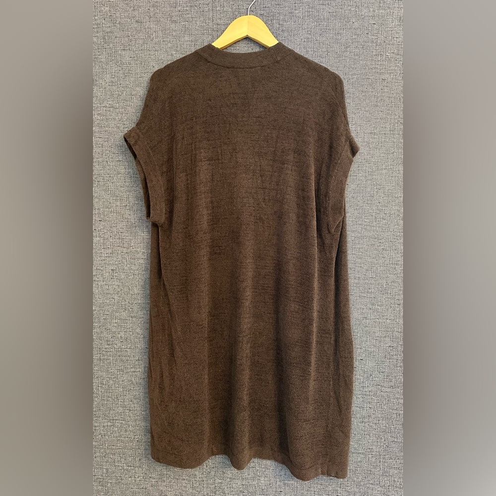 Barefoot Dreams Chocolate Open-Front Short Sleeve  Cardigan - Picture 5 of 7